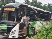 Accident in Sambalpur: 1 dead, 10 critical as bus rams into trailer truck Accident in Sambalpur