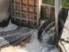 Crack in sluice gate in Jaleswar: Floodwater gushes into village, locals panic stricken Crack in sluice gate in Jaleswar
