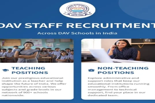 DAV Recruitment notification 2026 for teaching and non-teaching posts, apply at the earliest DAV Recruitment notification