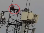 Man climbs mobile tower in Deogarh of Odisha and threatens to jump off for his ‘love interest’ Man climbs mobile tower in Deogarh