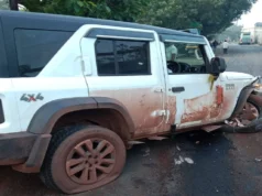 Thar accident in Cuttack city, driver critically injured and vehicle damaged completely Thar accident in Cuttack