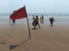Red flag at Puri beach, tourists warned not to venture into the sea red flag at puri beach
