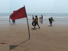 Red flag at Puri beach, tourists warned not to venture into the sea red flag at puri beach