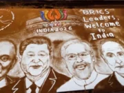 WATCH: Mesmerizing sand art to welcome BRICS leaders by Odisha-based sand artist Manas Kumar Sahoo sand art to welcome BRICS leaders