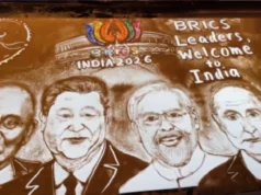 WATCH: Mesmerizing sand art to welcome BRICS leaders by Odisha-based sand artist Manas Kumar Sahoo sand art to welcome BRICS leaders