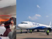 Fire in IndiGo flight from Delhi to Chennai, makes emergency landing in Shamshabad Fire in IndiGo flight