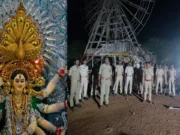Flag march in Cuttack by Commissionerate Police to maintain peace during Durga Puja Flag march in Cuttack