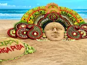 Maa Durga at Puri Sea Beach, mesmerising sand art wins hearts draws crowds Maa Durga at Puri Sea Beach